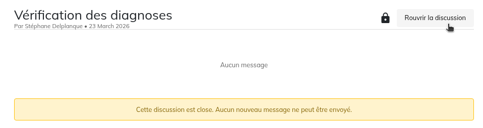 Clore ou rouvrir une discussion Clore ou rouvrir une discussion